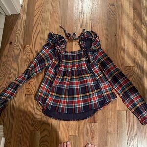 Free People Siena Plaid Top